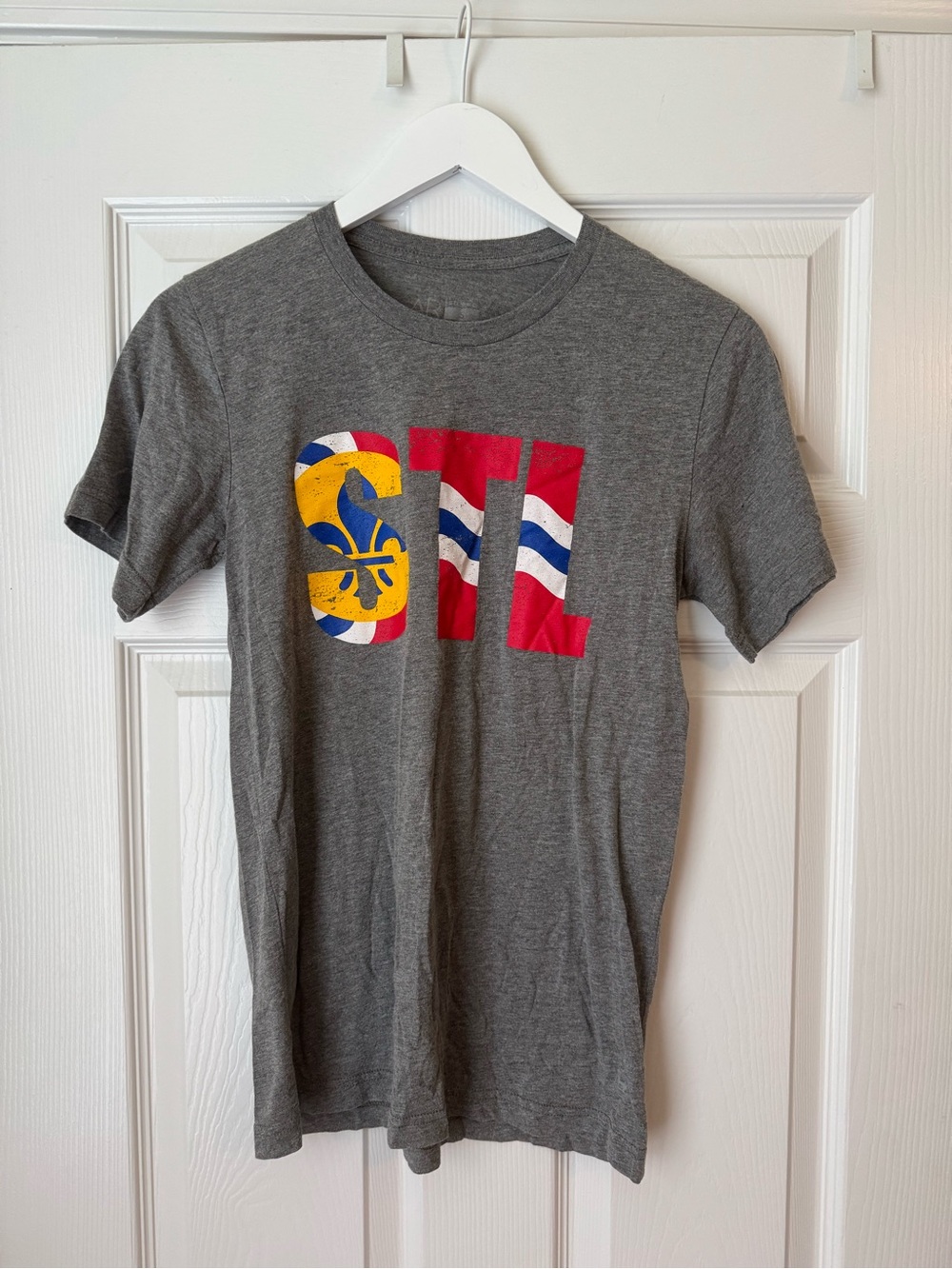 Arch Apparel St. Louis Gray City Flag Short Sleeve Fashion T-Shirt